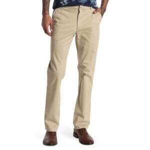 COASTAORO Men's Rider Chino Trouser Pants Straight Leg Mid Rise Flat Front Sz 36